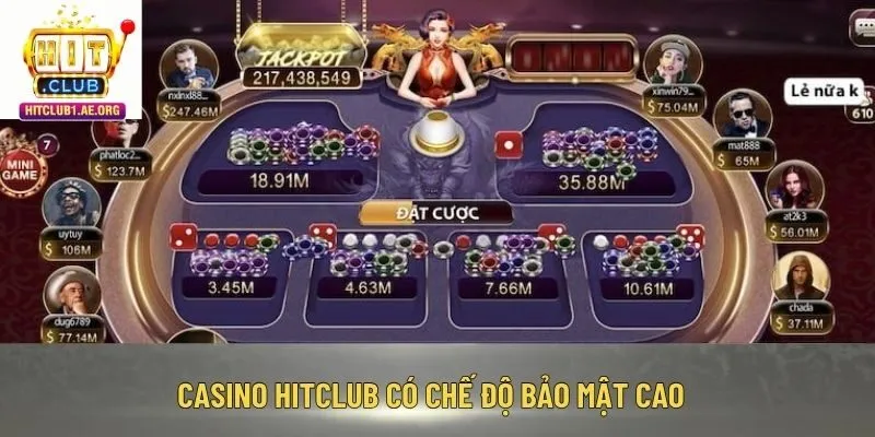 Casino Hitclub có chế độ bảo mật cao