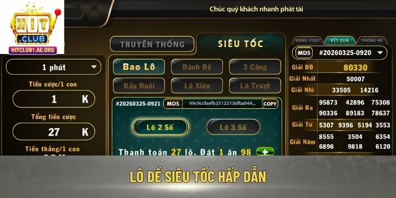 Lô đề siêu tốc hấp dẫn