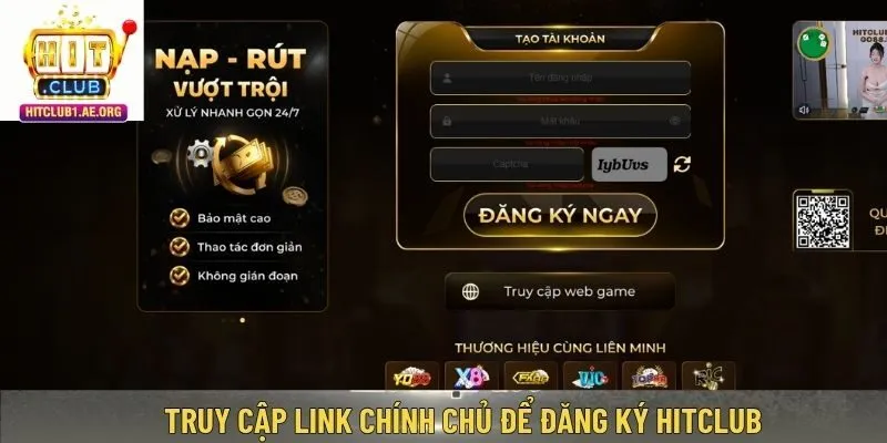 Truy cập link chính chủ để đăng ký Hitclub