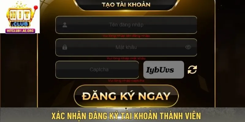 Xác nhận đăng ký tài khoản thành viên