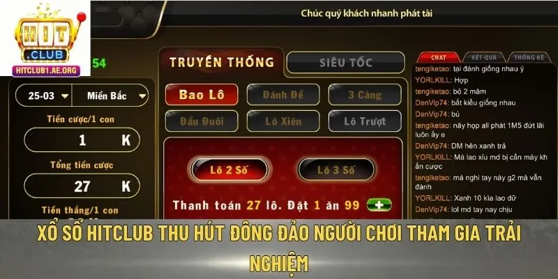 Xổ số Hitclub thu hút đông đảo người chơi tham gia trải nghiệm